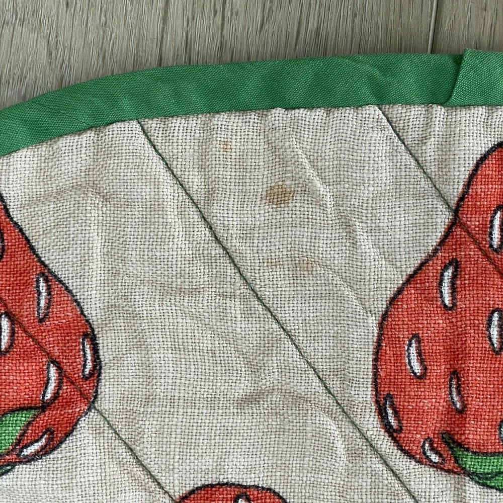 Quilted Reversible Oval Placemats Set Of 4 Fruit Floral Garden Cotton Multicolor